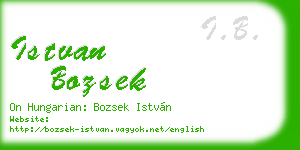istvan bozsek business card